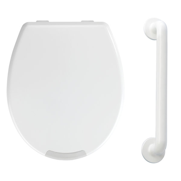 Wenko Secura Raised Toilet Seat and 43cm Grab Rail Wayfair.ie